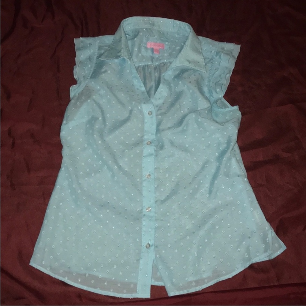 Lilly Pulitzer Sky Blue Eyelet Blouse